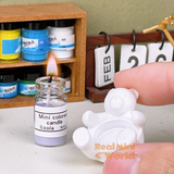 Miniature Bear Candle – Tiny Real Flame (Actually Works!) dollhouse miniature shop