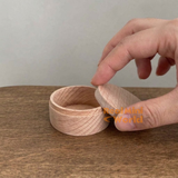 Miniature Raw Wooden Storage Box with Lid round shape | Dollhouse Miniature Shop