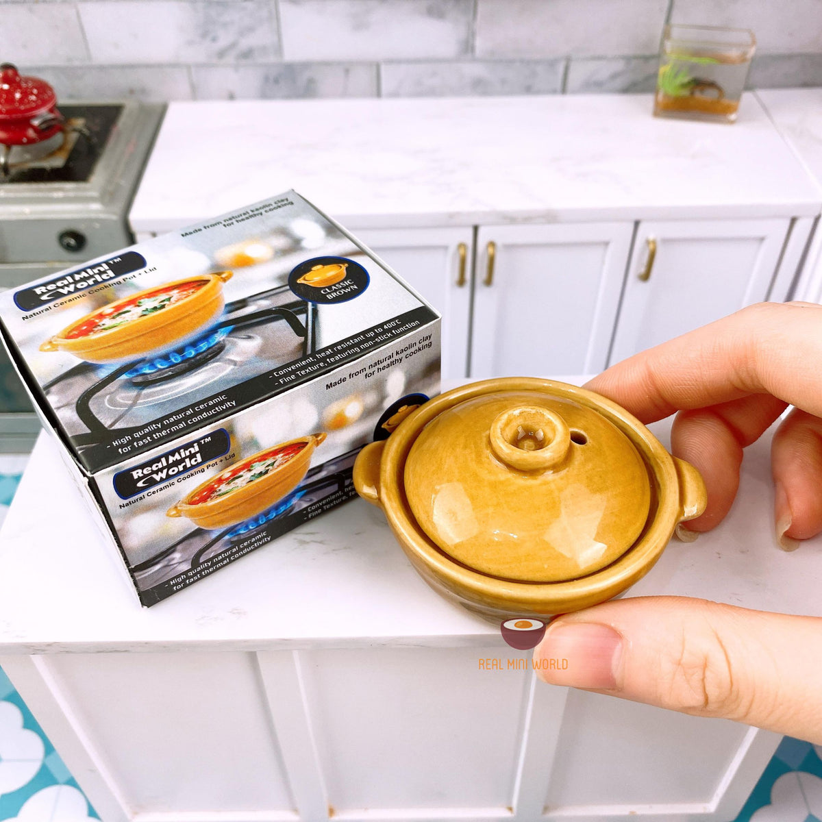 Small Rim Cooking Pot Mini Real Kitchen Cooking Ceramic Pot : cook mini edible food – Real ...