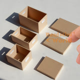 Miniature Stackable Storage Box Set with Lid – Handmade Dollhouse Organizer