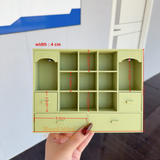 Miniature 3D Printed Sage Green Cabinet with Light | Dollhouse Miniature Shop