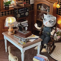 Miniature REAL Classic Wood Desk Lamp 1:6 Scale | Miniature Shop