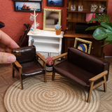 Miniature 1:12 Faux Leather Chair Collection |Dollhouse Miniature Shop