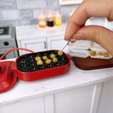 Miniature REAL Takoyaki Maker in Red