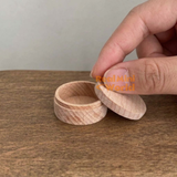 Miniature Round Wooden Storage Box with Lid | Dollhouse Miniature Shop