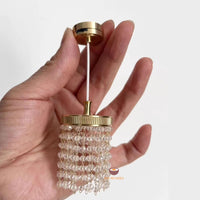 Miniature Crystal Chandelier REAL Lamp | Handmade Miniature Shop