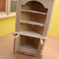 1:12 Miniature Kitchen Wooden Corner Cabinet | Tiny Cooking Shop