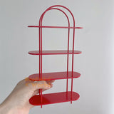 Miniature Metal Arched Display Shelf in red | Dollhouse Handmade Miniature