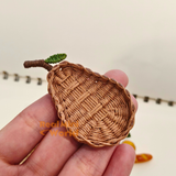 Miniature Pear-Shaped Woven Basket | Dollhouse Miniature Shop