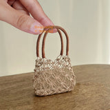 Mini Handwoven Tote Chic Bag | Handmade Dollhouse Miniature Shop