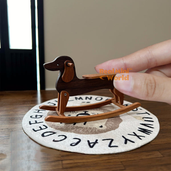 Miniature Wooden Rocking Horse | Dollhouse Miniature Shop – Real Mini World