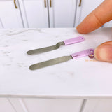 Miniature Cake Frosting Offset Spatula / Knife Set in purple | Tiny Baking Shop
