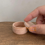 Miniature Round Shape Raw Wooden Storage Box with Lid | Dollhouse Miniature Shop