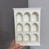 Miniature White Arch Display Shelf — Miniature Dollhouse Cabinet Shop