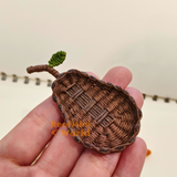 Miniature Pear-Shaped Woven Basket | Dollhouse Miniature Shop