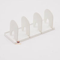 Miniature Nordic Style White Alloy Bookends 1:6 Scale | Dollhouse Shop