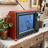 Miniature REAL Functioning TV Scale 1:12 in red | Real Mini World