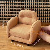 Miniature Dollhouse Bear Armchair brown| Handmade Miniature Shop