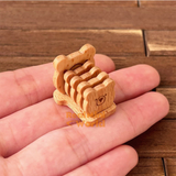 miniature handmade wooden cute bear wooden coaster | dollhouse miniature shop