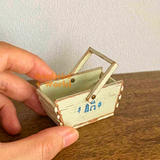 Miniature 1:6 Shabby Chic Solid Wood Basket | Dollhouse Miniature Shop