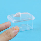 Miniature Transparent Container + white Scoop Set | Tiny Food Cooking Shop