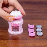 Miniature pink button maker set | real functioning miniature shop