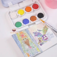 Miniature REAL Painting Water Color Set 1:6 | Tiny Artist Supplies | Real Mini World