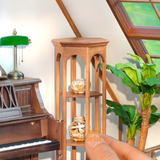 Miniature Solid Wood Artisan Hexagonal Display Rack | Miniature Shop