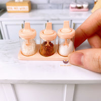 Miniature Pink Seasoning Jar & Spoon Set | Mini Cooking Shop