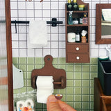 Miniature Wooden Tissue Hanger | Dollhouse Functioning Miniature Shop
