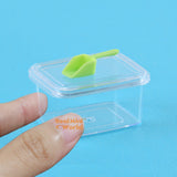 Miniature Transparent Container + green Scoop Set | Tiny Food Cooking Shop
