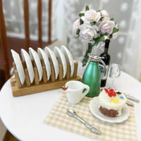 Miniature Ceramic Plate + Rack Set of 8 | Mini REAL Cooking Shop