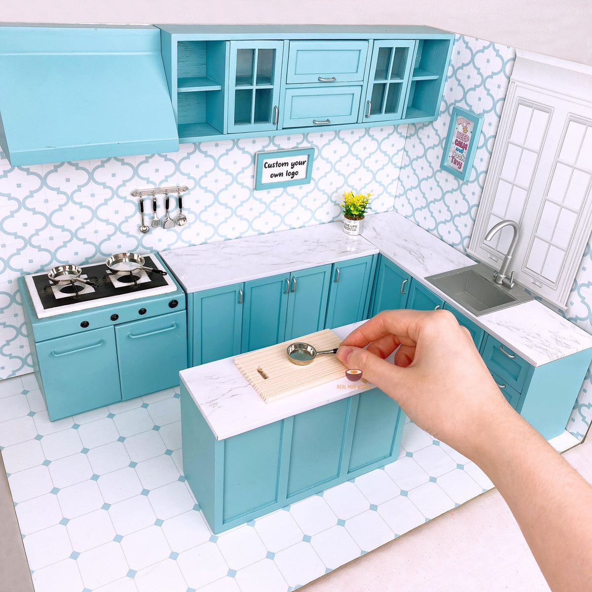 CUSTOM Mini Cooking REAL Kitchen Set (include real stove, sink, cabinet ...