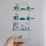 Miniature Metal Arched baby blue Display Shelf | Dollhouse Handmade Miniature