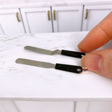 Miniature Cake Frosting Offset Spatula / Knife Set in Black | Tiny Baking Shop