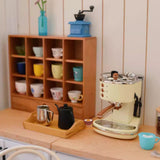 Miniature Solid Wood Collector Cup Holder Rack | Mini Cooking Shop