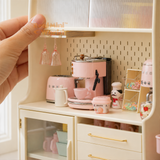 Miniature Kitchen Hutch (White) | Mini Food Cooking Shop
