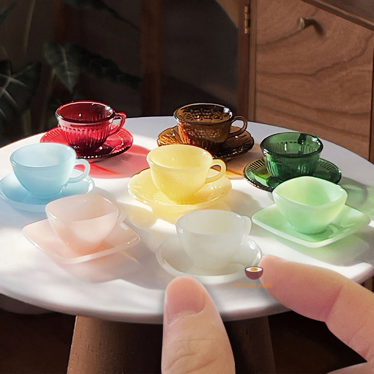 Miniature Teacup and Plate Set of 4 | Mini Cooking Shop – Real Mini World