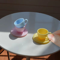 Miniature 1:6 Scale Coffee Cup & Plate Set of 4 | Mini Cooking Shop