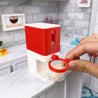 Miniature REAL Rice & Grains Dispenser in Red | Tiny Food Cooking Kitchen Shop