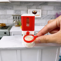 Miniature REAL Rice & Grains Dispenser in Red | Tiny Food Cooking Kitchen Shop