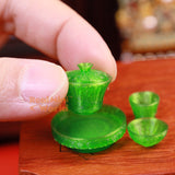 Vintage Style Lotus Pattern Miniature Teacup Set | Mini Cooking Shop