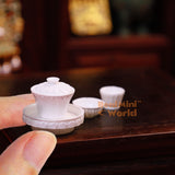 Vintage Style Lotus Pattern Miniature Teacup Set | Mini Cooking Shop
