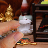 Vintage Style Lotus Pattern Miniature Teacup Set | Mini Cooking Shop