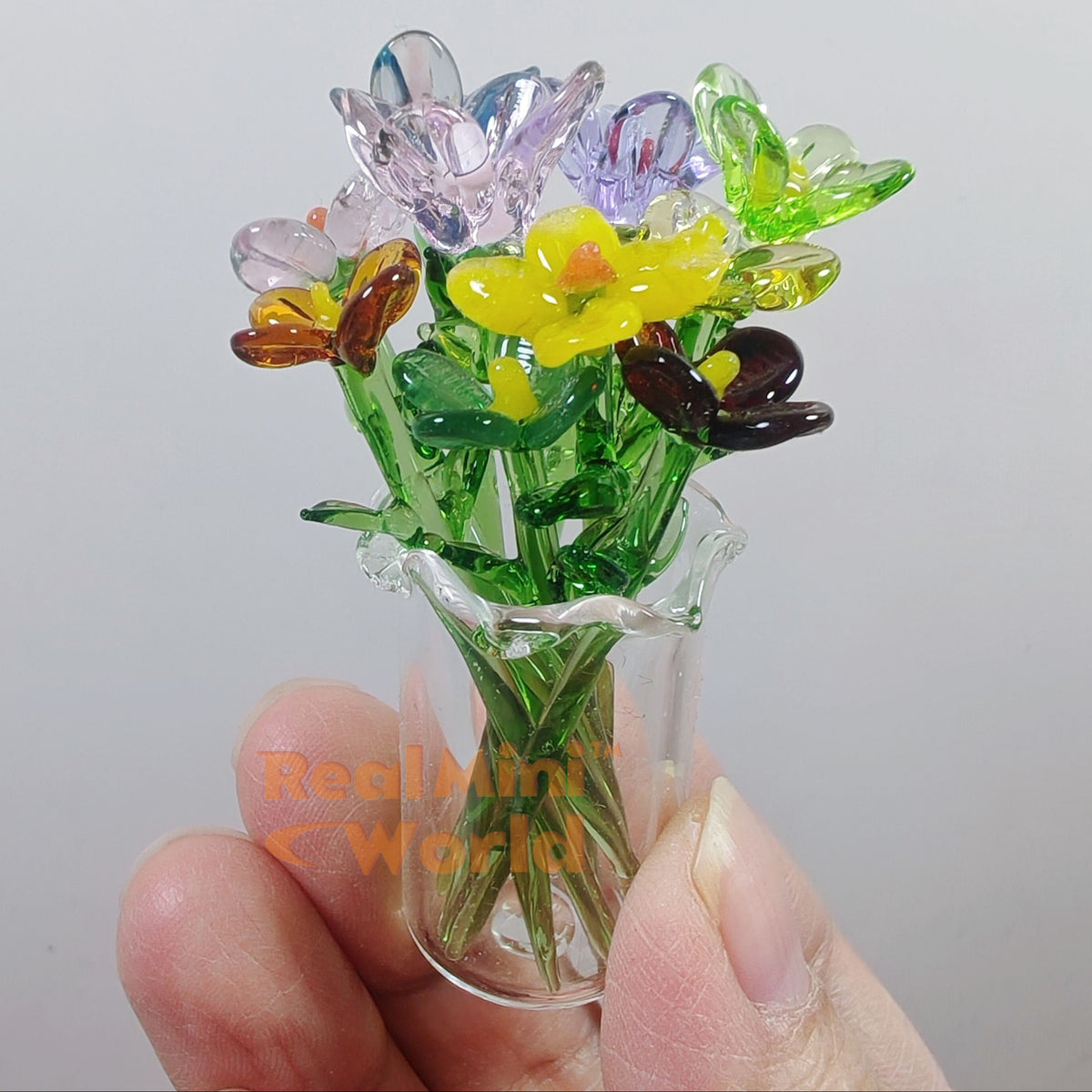 Miniature Handmade Glass Flower Set |Handmade Dollhouse Miniature Shop ...