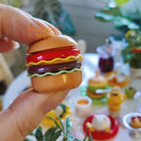 Miniature Hamburger Plate Set | Tiny Food Cooking Shop
