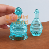 Miniature Wine Blue Bottle Set | Mini Cooking Kitchen Shop