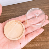 Miniature Cake Dome + Pale Wood Plate