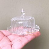 Miniature Glass Cake Dome + Plate Set