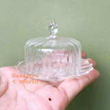 Miniature Glass Cake Dome + Plate Set
